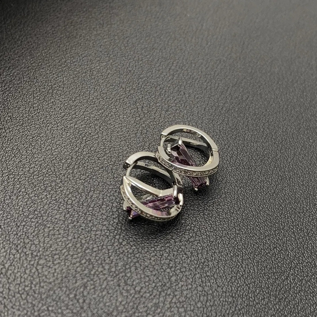 Accessories Violet French Cross Minimalist Earrings