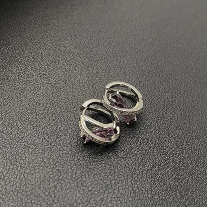 Accessories Violet French Cross Minimalist Earrings