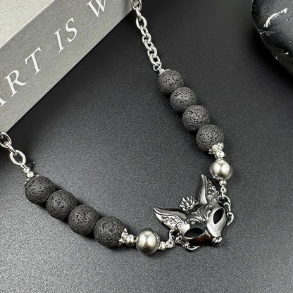 Accessories Volcanic Stone Fox Mask Punk Choker
