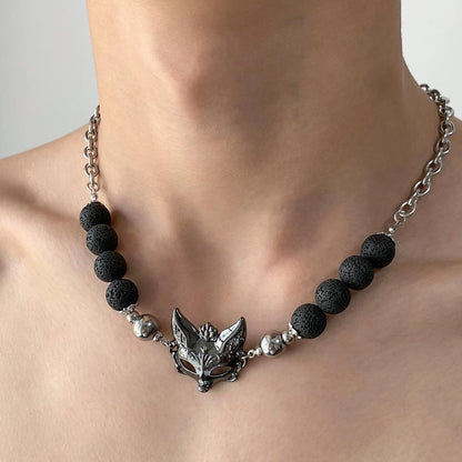 Accessories Volcanic Stone Fox Mask Punk Choker