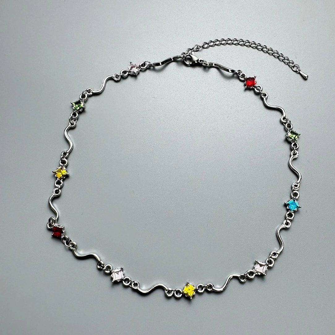 Accessories Wave Zircon Necklace