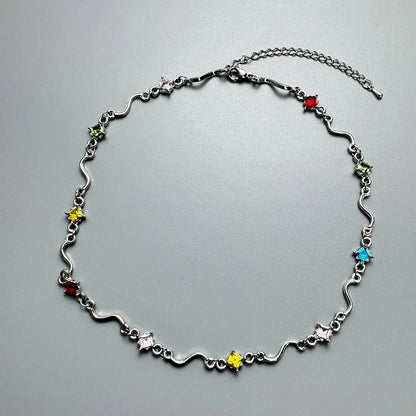 Accessories Wave Zircon Necklace