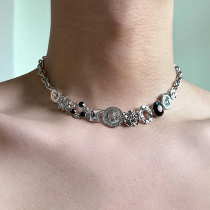 Accessories Y2K Vintage Button Choker Necklace