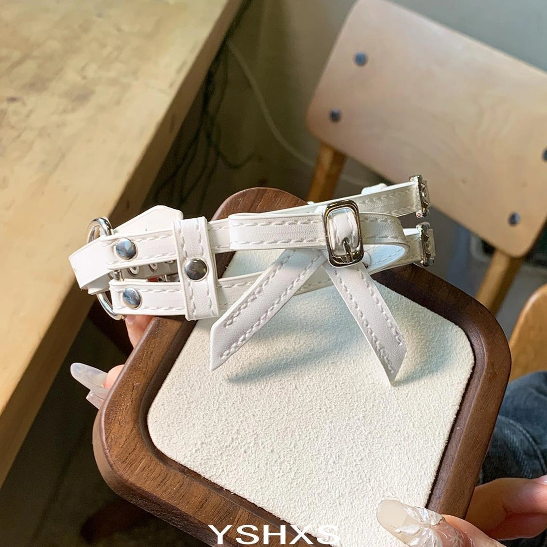 Accessories Y2k Leather Bow Choker Necklace
