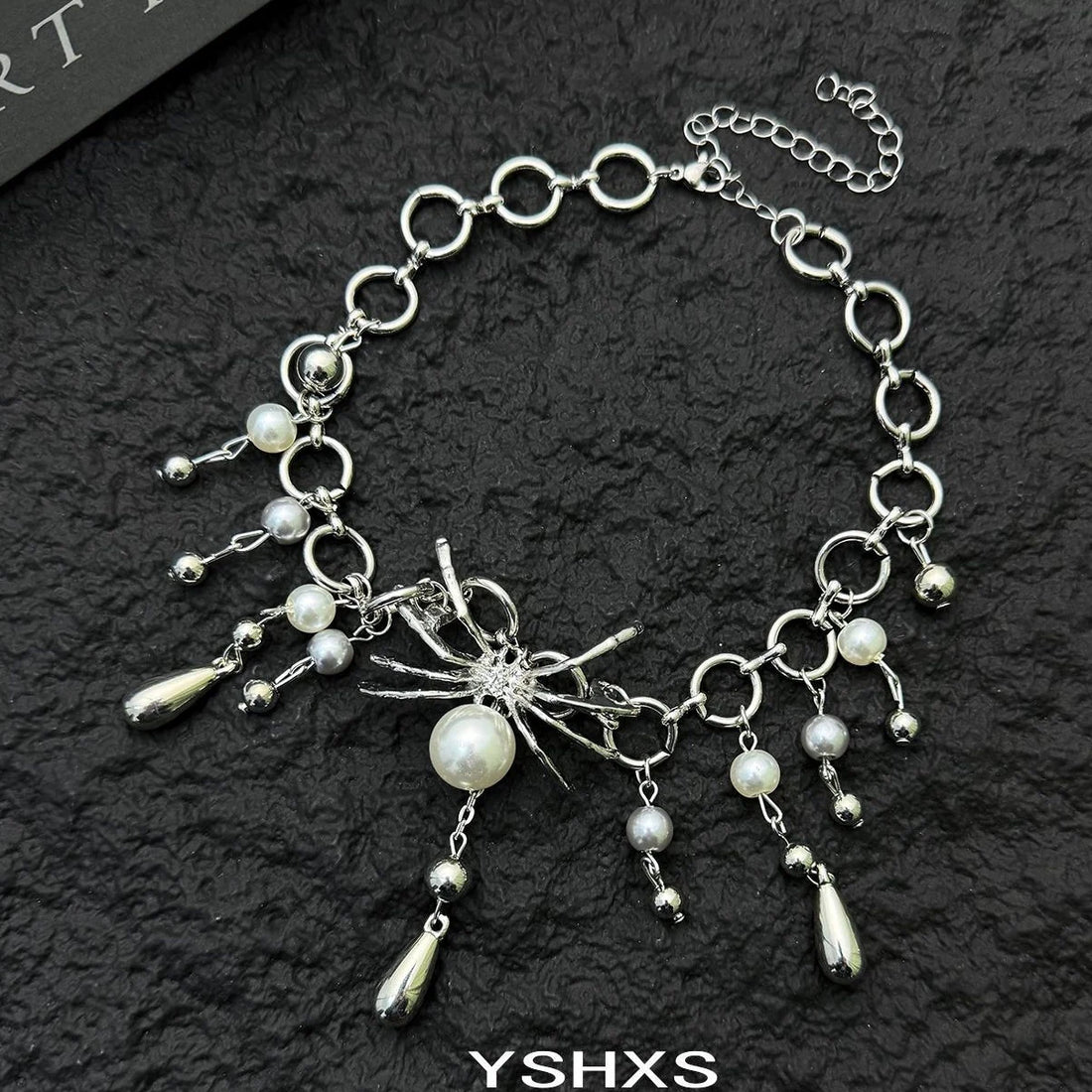 Accessories Y2k Pearl Drip Spider Choker Necklace