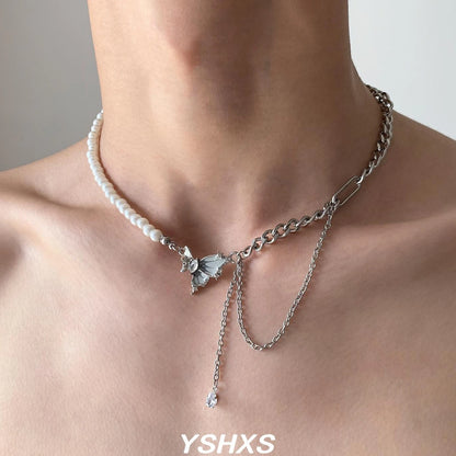 Accessories Zircon Fringe Pearl Choker Necklace