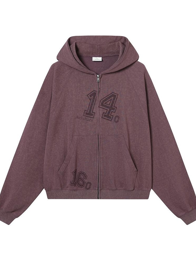 Achihara 1416C Hoodie Top Hooded Autumn Winter 2024 New Washed Digital Hoodie For Women 11