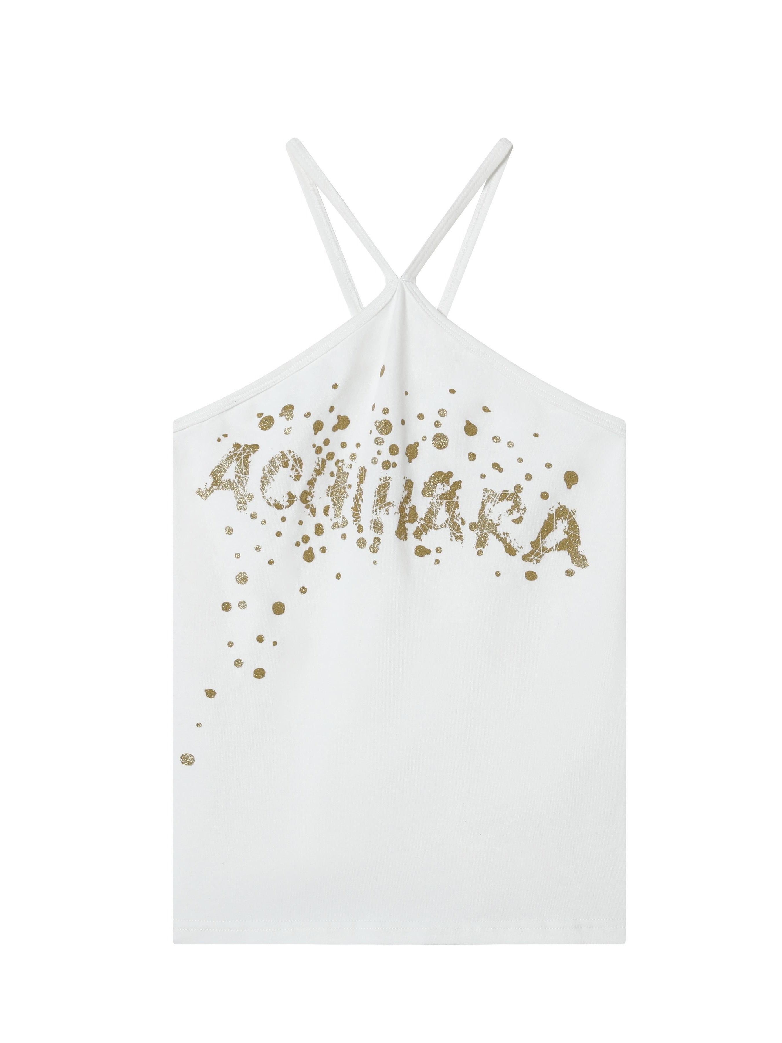 Achihara Bangkok Beach Hot Stamping WomenS Sleeveless Top Can Be Worn Both Inside And Outside  Paired With Autumn Winter Hanging Neck Camisole Vest 9