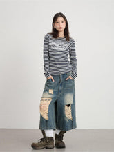 Achihara Beach Casual Jeans Pants Workwear New Autumn And Winter Ripped 25