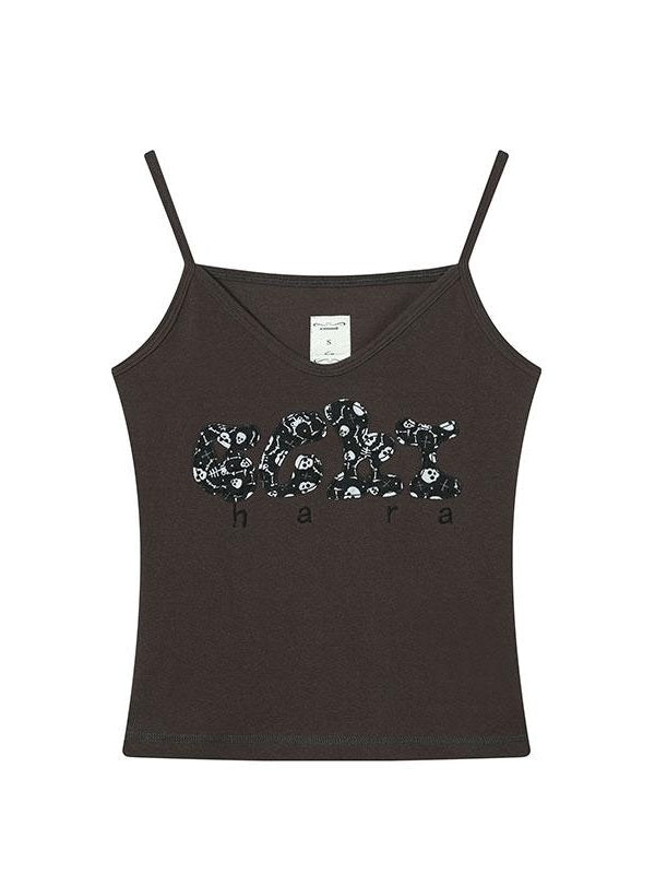 Achihara Brittany Becky Strap WomenS 2024 New Autumn Winter Black Grey Tank Top 7