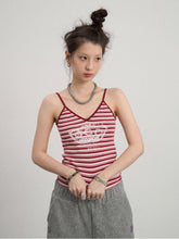 Achihara Brittany Dixie Tank Top Top For Women  Both Inside And Outside  Bottom  Striped Rope Embroidered Strap 21