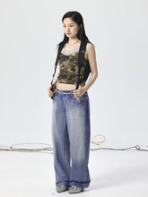 Achihara Carrot Ice Block Pants Autumn And Winter Thin High Waist Wide Leg Jeans Straight Tube Floor Pants For Women 26