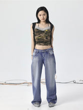 Achihara Carrot Ice Block Pants Autumn And Winter Thin High Waist Wide Leg Jeans Straight Tube Floor Pants For Women 27