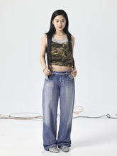 Achihara Carrot Ice Block Pants Autumn And Winter Thin High Waist Wide Leg Jeans Straight Tube Floor Pants For Women 5