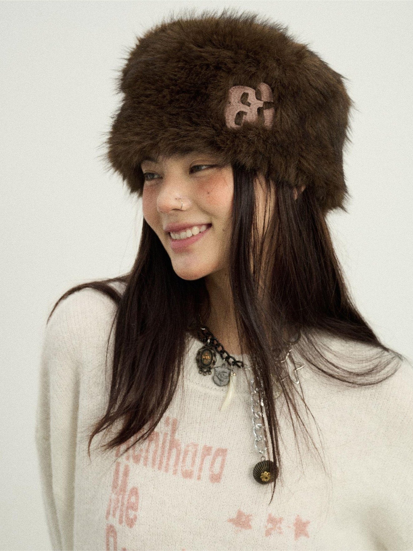 Achihara Cocoa Felt Hat Winter Plush Warm Method Hat 13