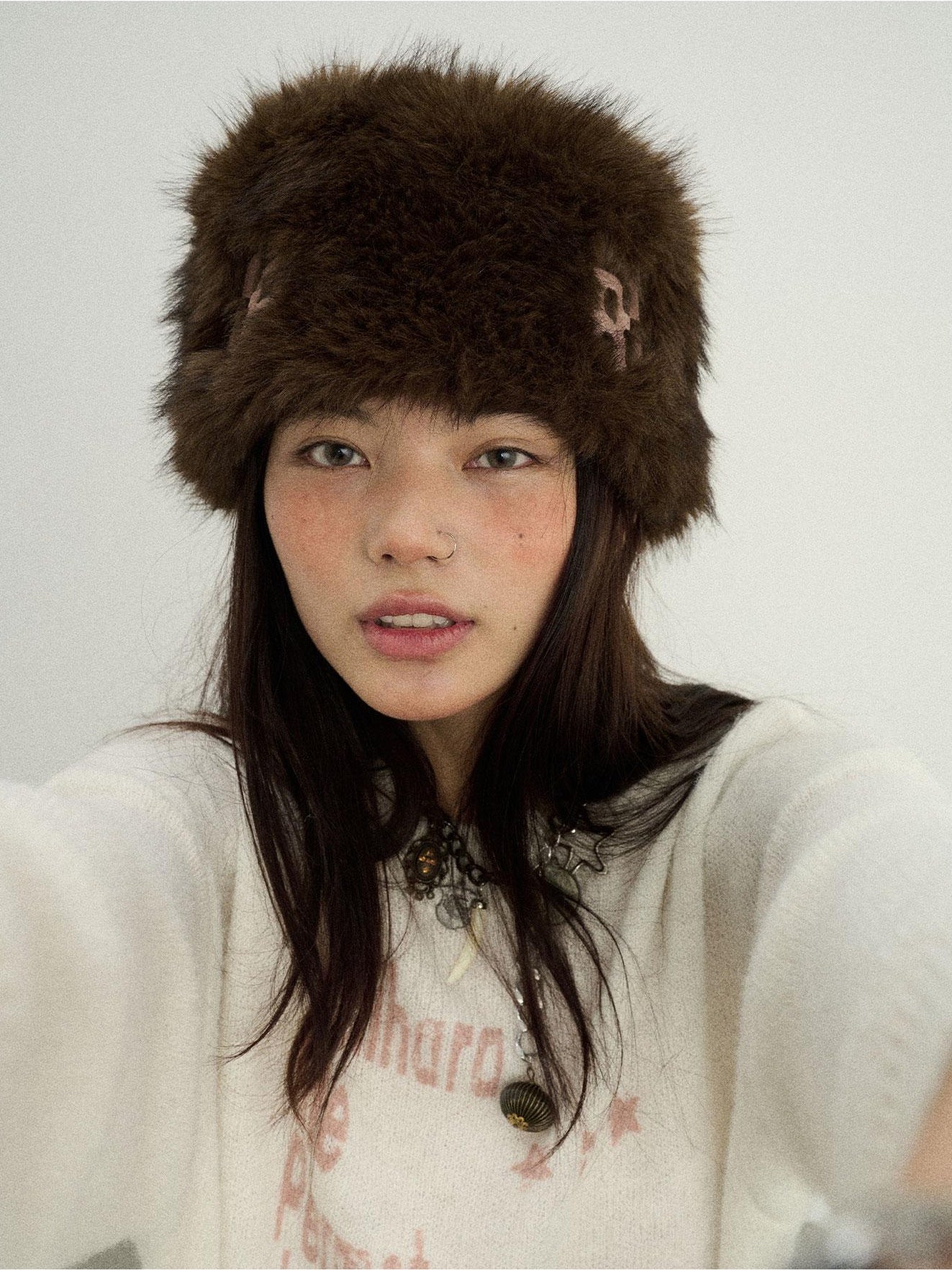 Achihara Cocoa Felt Hat Winter Plush Warm Method Hat 14