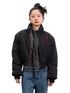 Achihara Cotton Jacket 2024 New Winter Short Style Two Wear Checkered Double Sided Black Red For Women 29