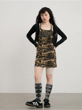 Achihara Dress  Inner And Outer Vest Skirt  2024 New Short Autumn Camouflage Patch Strap Skirt 26