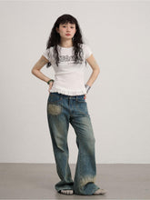 Achihara Emotional Denim Pants Floor Length Casual Distressed Autumn And Winter Slim Fit Micro Flared Jeans 25