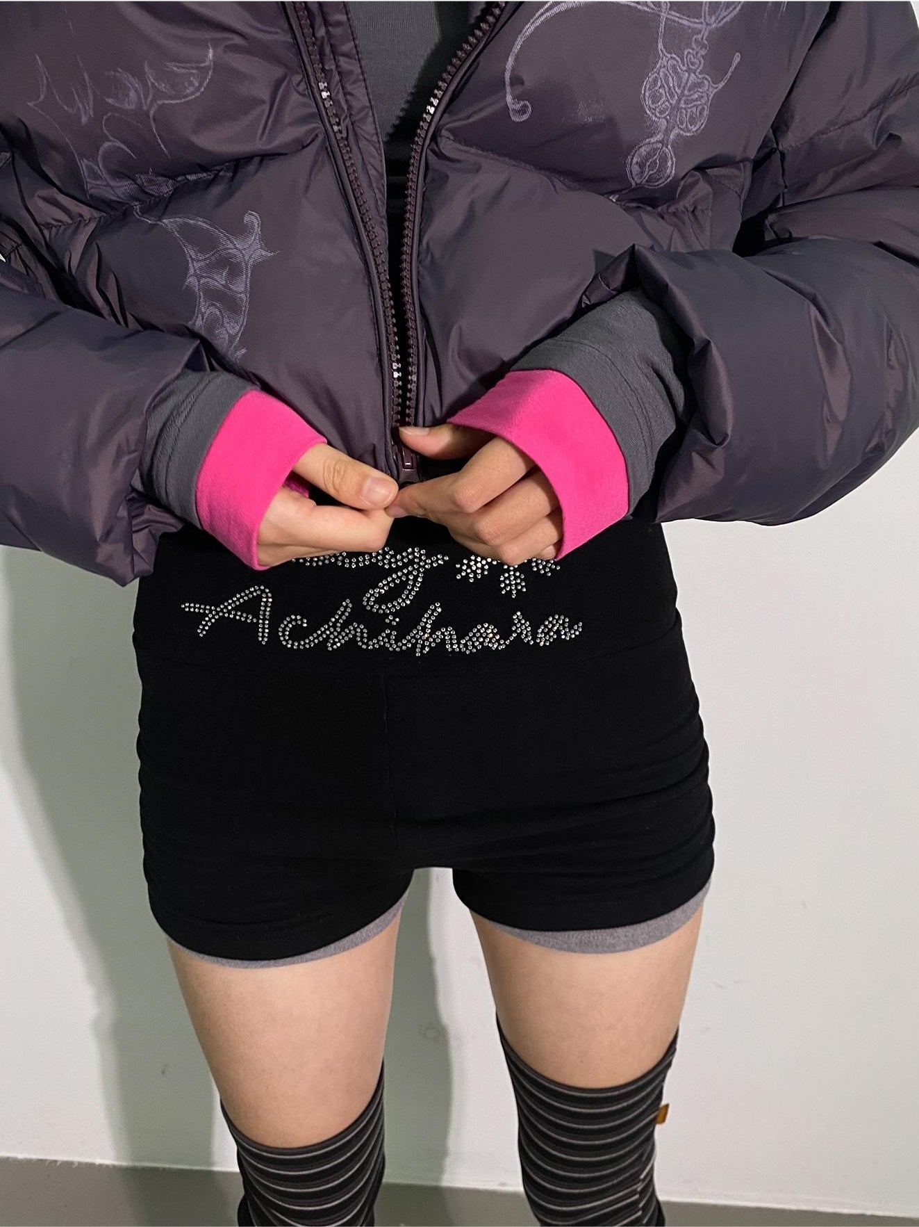 Achihara German Velvet Bottom Pants Autumn And Winter 2024 New Short Pants  Rest Anti Exposure Pants 24