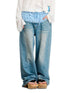 Achihara Mint Cowboy Wide Leg Long Pants Thin  Floor Dragging Casual Autumn Winter Loose Light Color Jeans 22