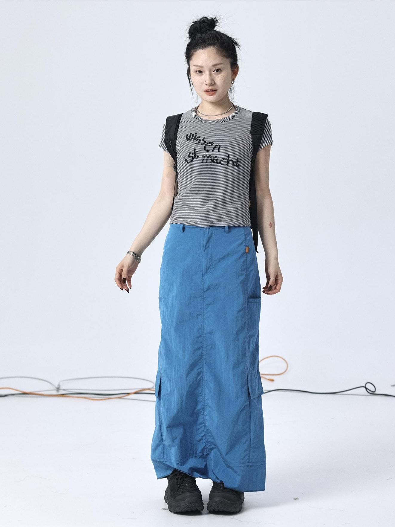 Achihara Parachute Pants And Fishtail Skirt Autumn Winter Casual Workwear  Floor Pants  Synthetic Half Skirt WomenS 29