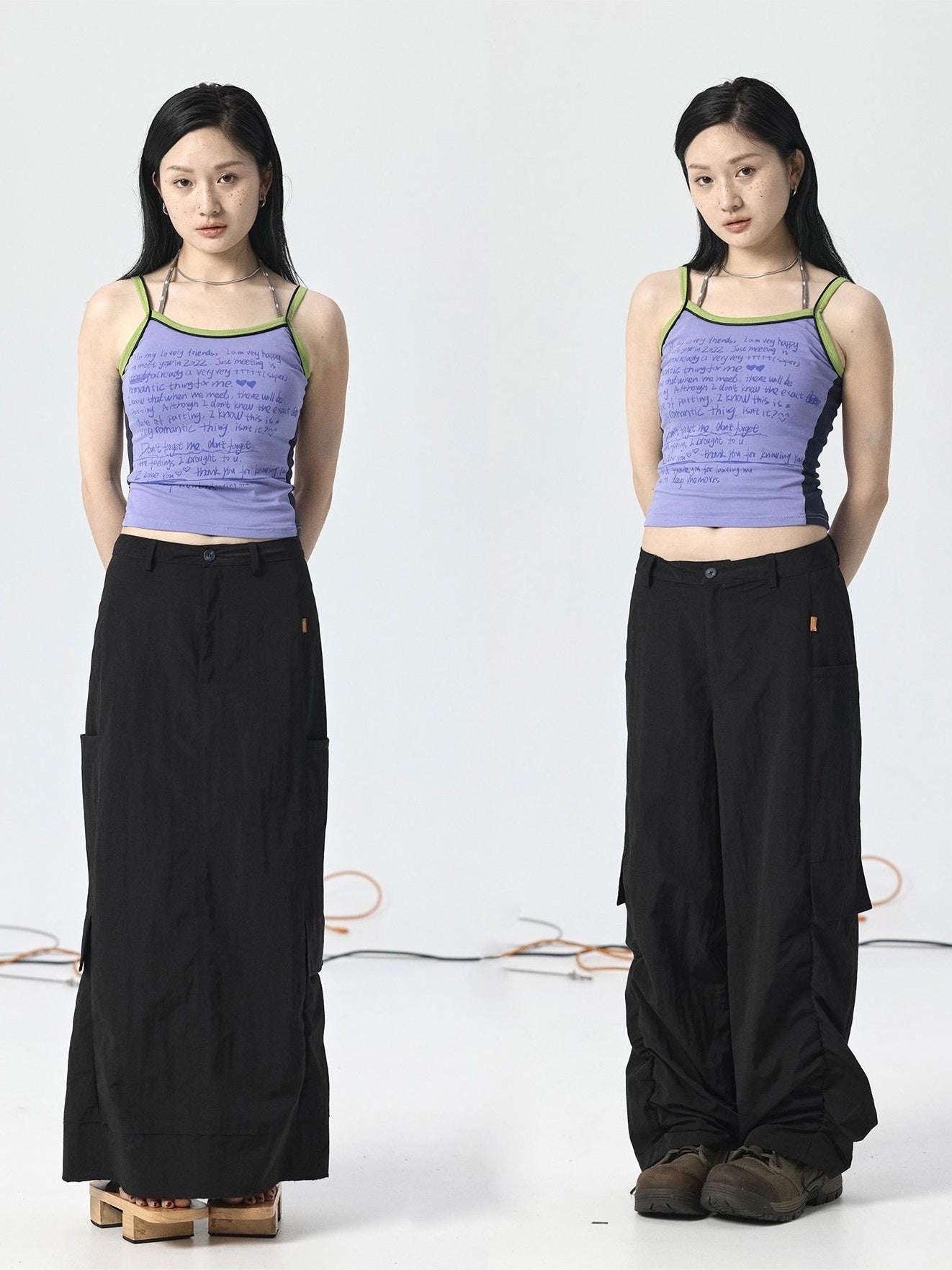 Achihara Parachute Pants And Fishtail Skirt Autumn Winter Casual Workwear  Floor Pants  Synthetic Half Skirt WomenS 43