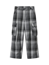 Achihara Pixel Casual Pants Long And Wide Leg Pants Loose Floor Dragging Winter Pixel Plaid 7