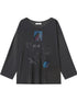 Fish Asymmetric Collar Loose Long-Sleeved T-Shirt