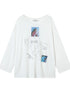 Fish Asymmetric Collar Loose Long-Sleeved T-Shirt