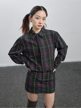 Achihara Shirt  WomenS Skirt  Two Short Skirts  Half Hip Hugging Plaid Unique Top  Super Beautiful Set 28