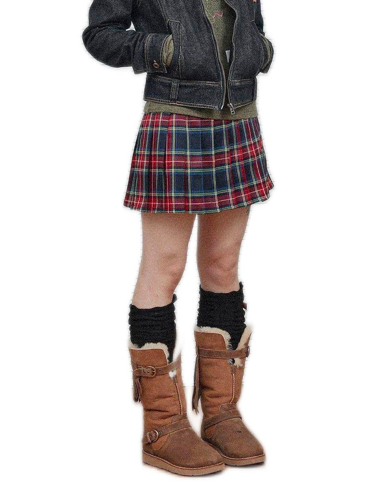 Achihara Skirt A Line Plaid 2024 New Winter Pleated Short Private Order Uniforms Half 18