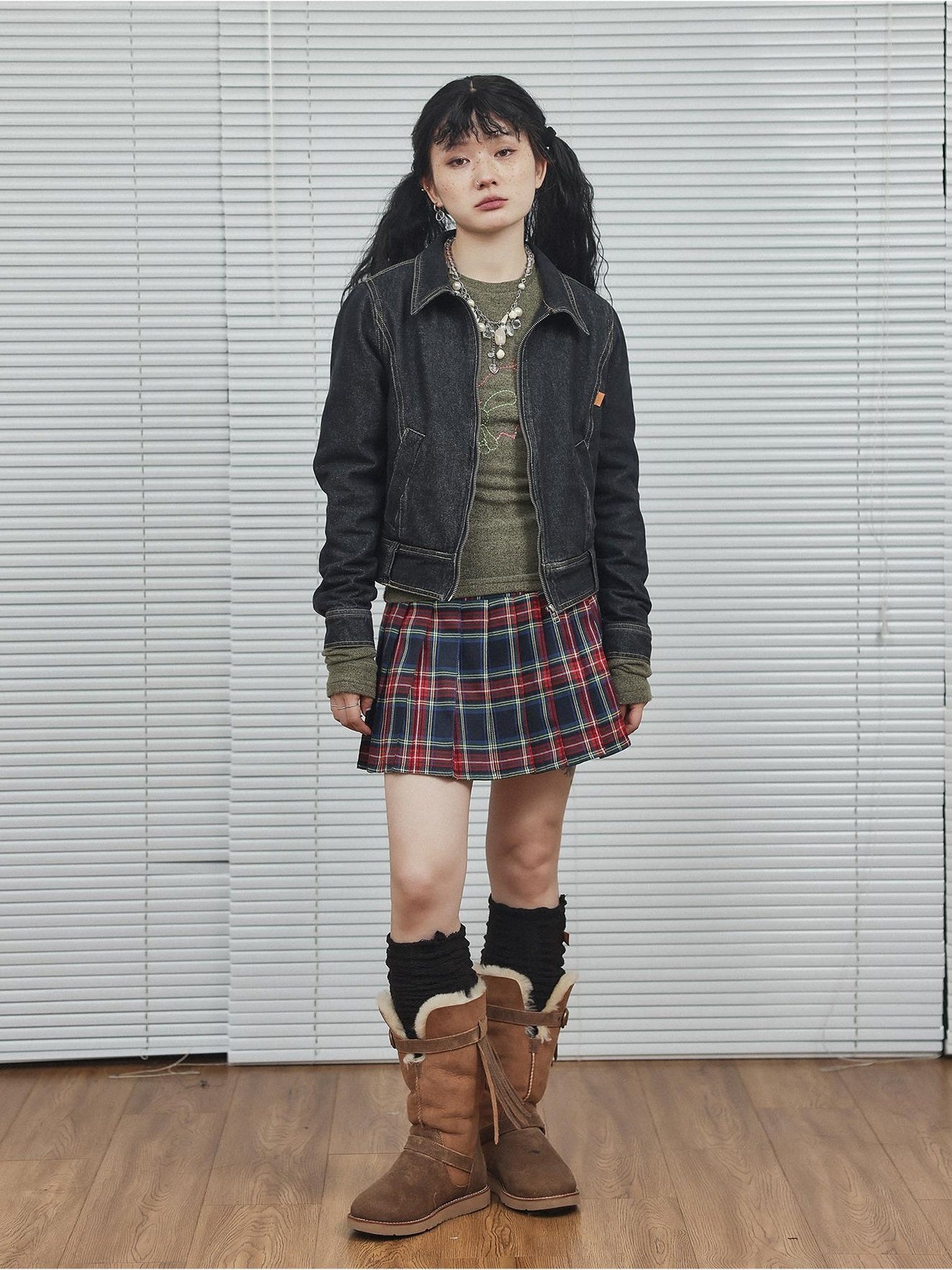 Achihara Skirt A Line Plaid 2024 New Winter Pleated Short Private Order Uniforms Half 23