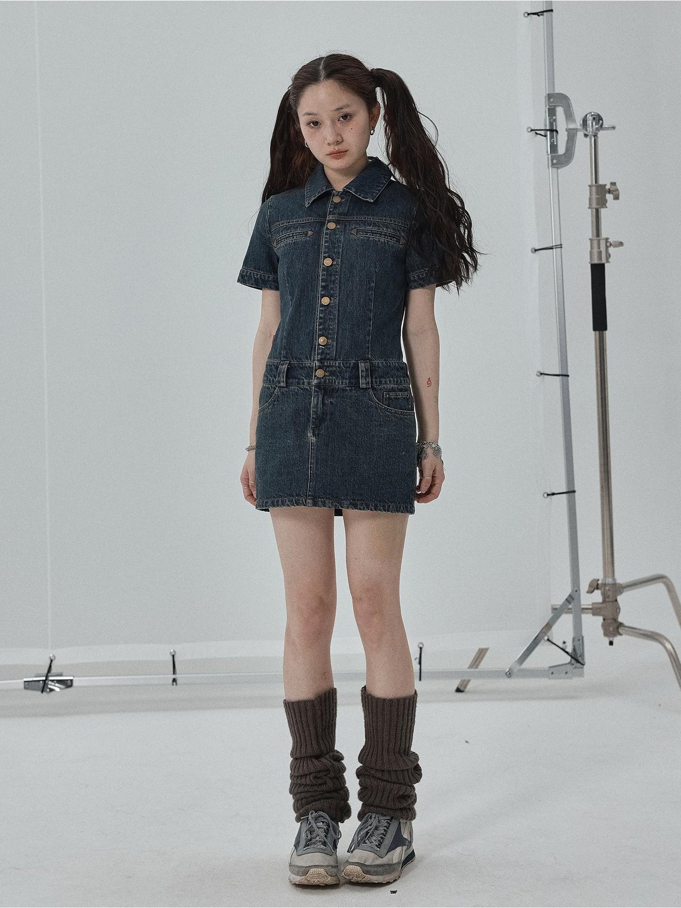 Achihara Skirt Short Early Autumn 2024 WomenS New Style French Spicy Girl High End Sleeved Denim Dress 22