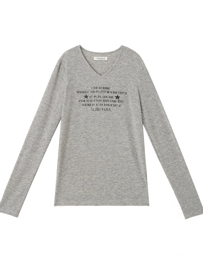 Letter Long-Sleeved T-Shirt