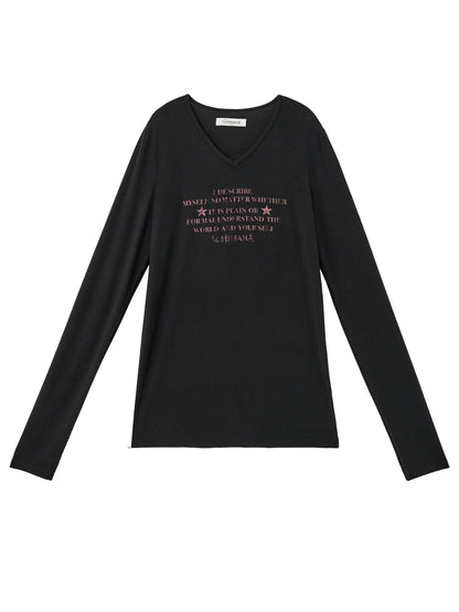 Letter Long-Sleeved T-Shirt