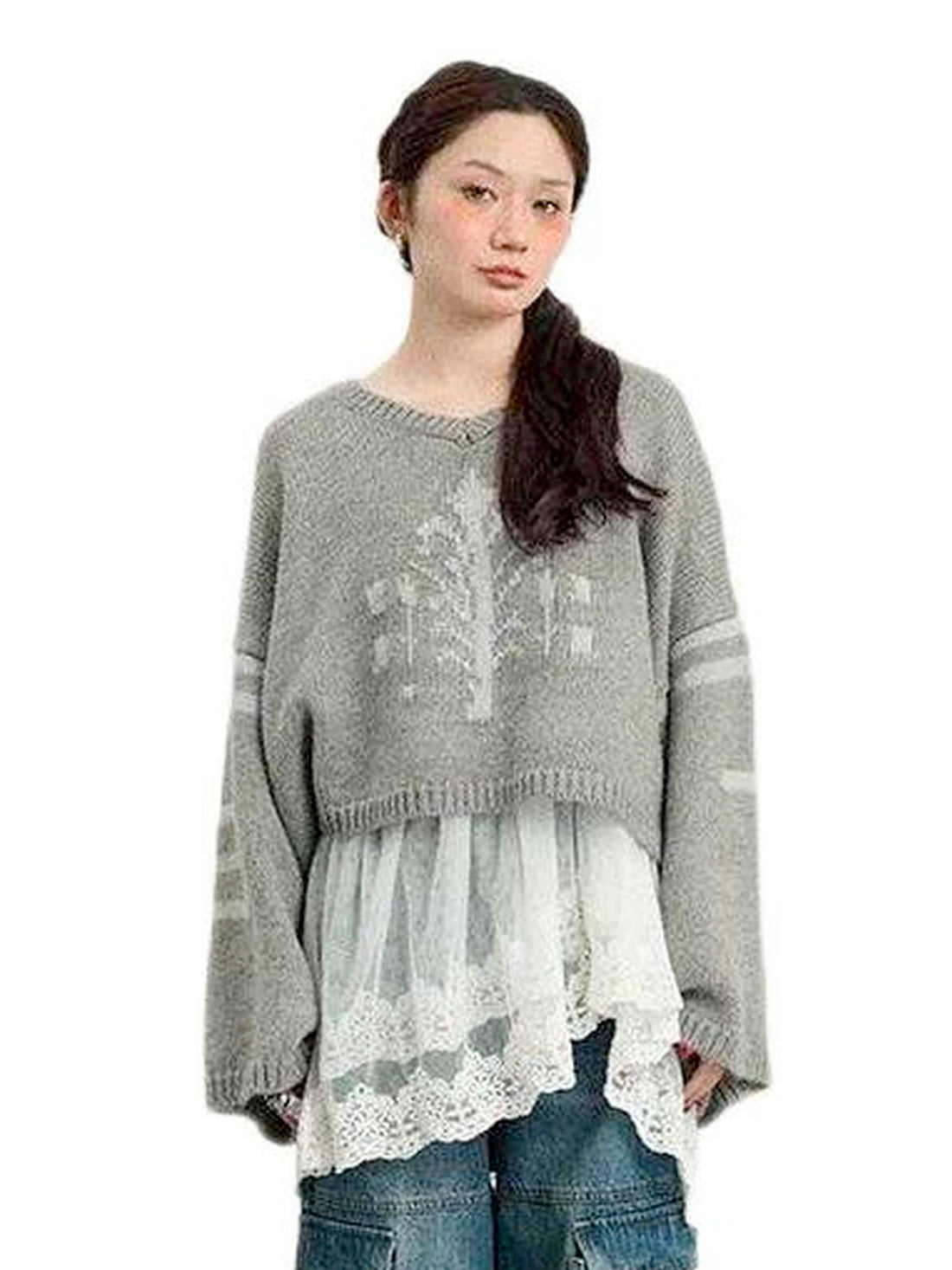 Achihara Top Knit Sweater Can Be Worn As A Base And An Outerwear