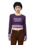 Achihara Top WomenS Undercover Knitted Sweater 2024 New Spring Purple Hairy Edge Long Sleeve 27