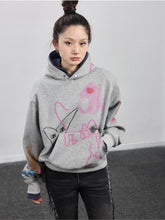 Achihara Top WomenS Winter Hooded 2024 New Item Can Be Worn As A Bottom Layer  Shoulder Pads  Colorful Graffiti Autumn Hoodie 26