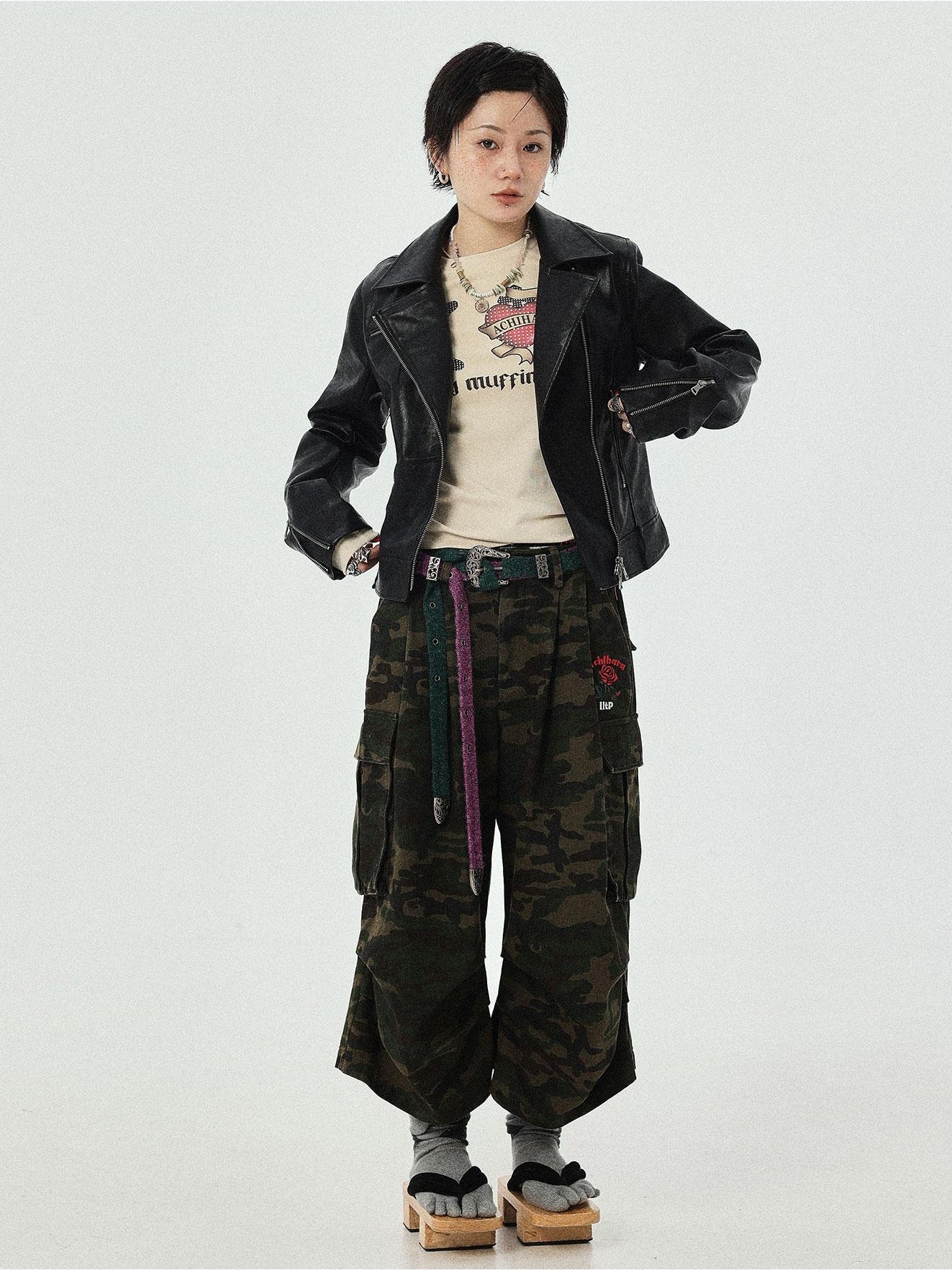 Achihara Weird Aesthetic Pants Camouflage Cropped Pants  Casual Wide Leg Autumn Winter Work Summer Autumn 21