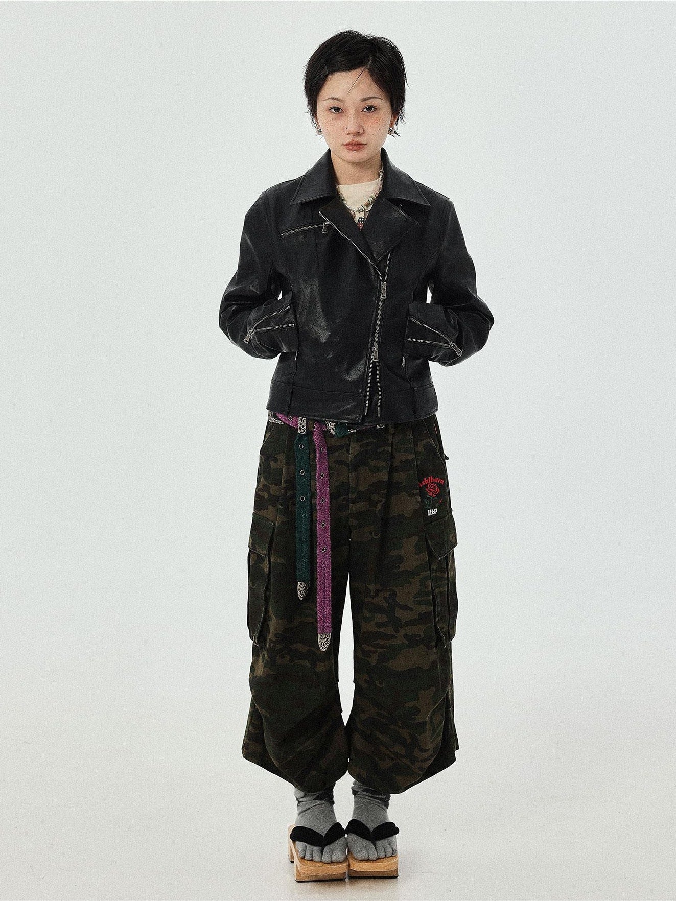 Achihara Weird Aesthetic Pants Camouflage Cropped Pants  Casual Wide Leg Autumn Winter Work Summer Autumn 22