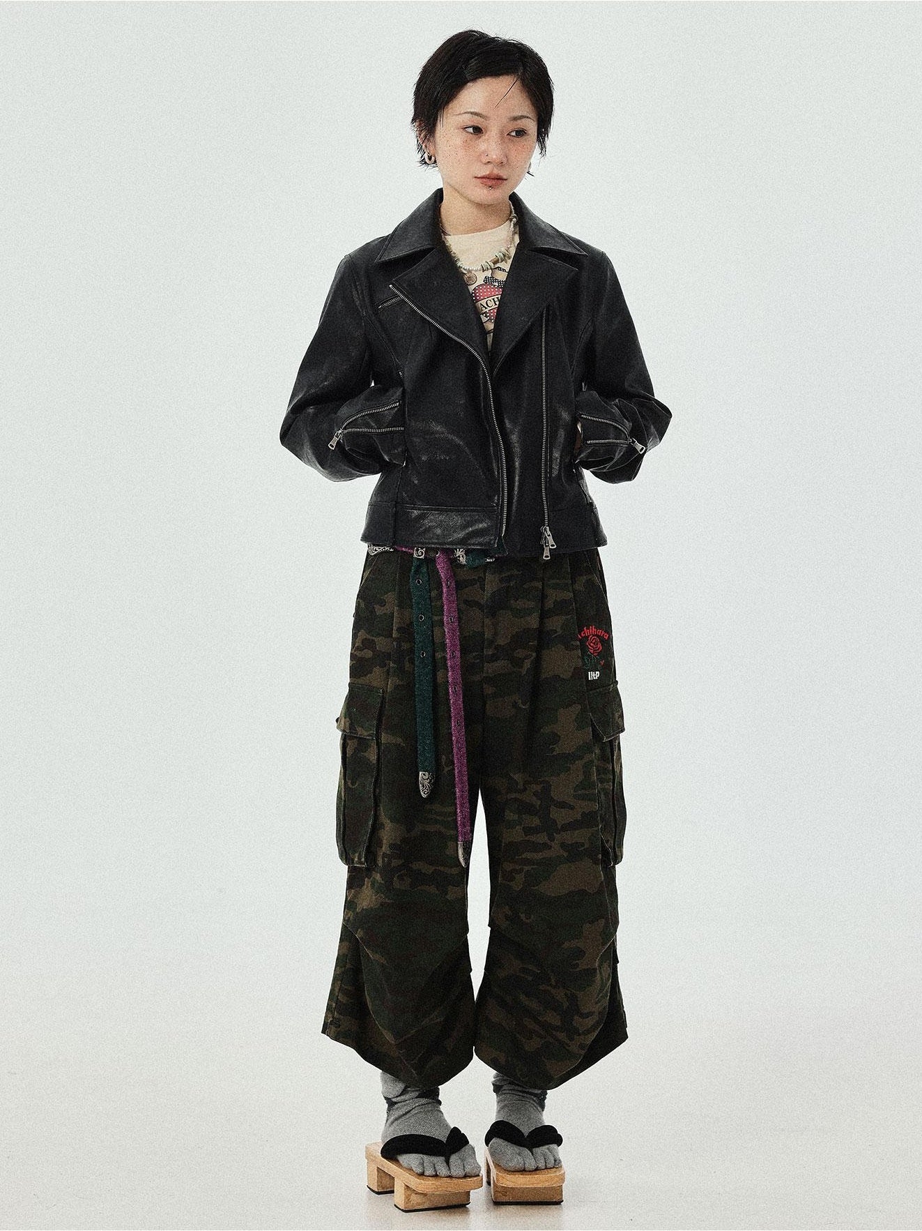 Achihara Weird Aesthetic Pants Camouflage Cropped Pants  Casual Wide Leg Autumn Winter Work Summer Autumn 23