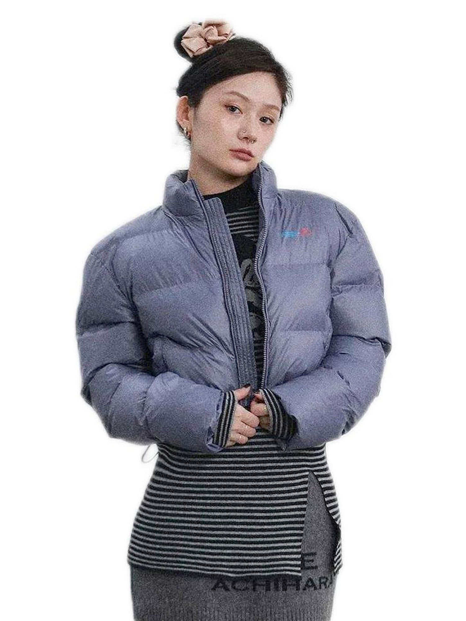 Achihara Winter Bicycle Cotton Coat 2024 New Bright Color Thick Short Bread Coat Jacket 37