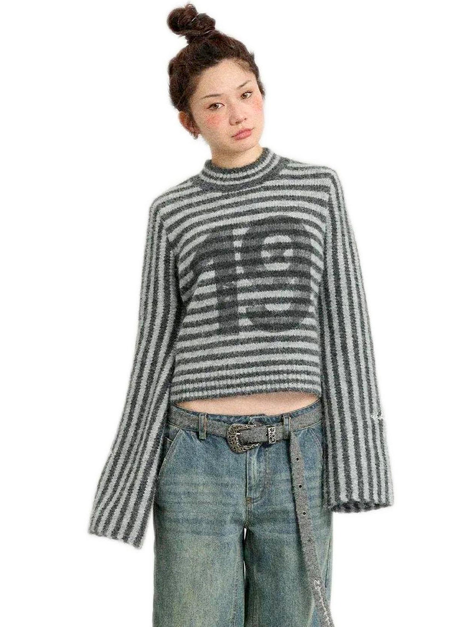 Achihara Winter Dada Striped Sweater Can Be Worn As An Outerwear For WomenS Clothing 2024 New Knitted Base Sweater 14