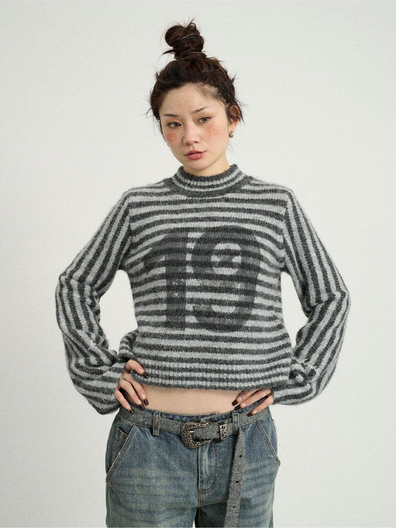 Achihara Winter Dada Striped Sweater Can Be Worn As An Outerwear For WomenS Clothing 2024 New Knitted Base Sweater 20