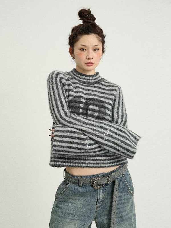 Achihara Winter Dada Striped Sweater Can Be Worn As An Outerwear For WomenS Clothing 2024 New Knitted Base Sweater 7