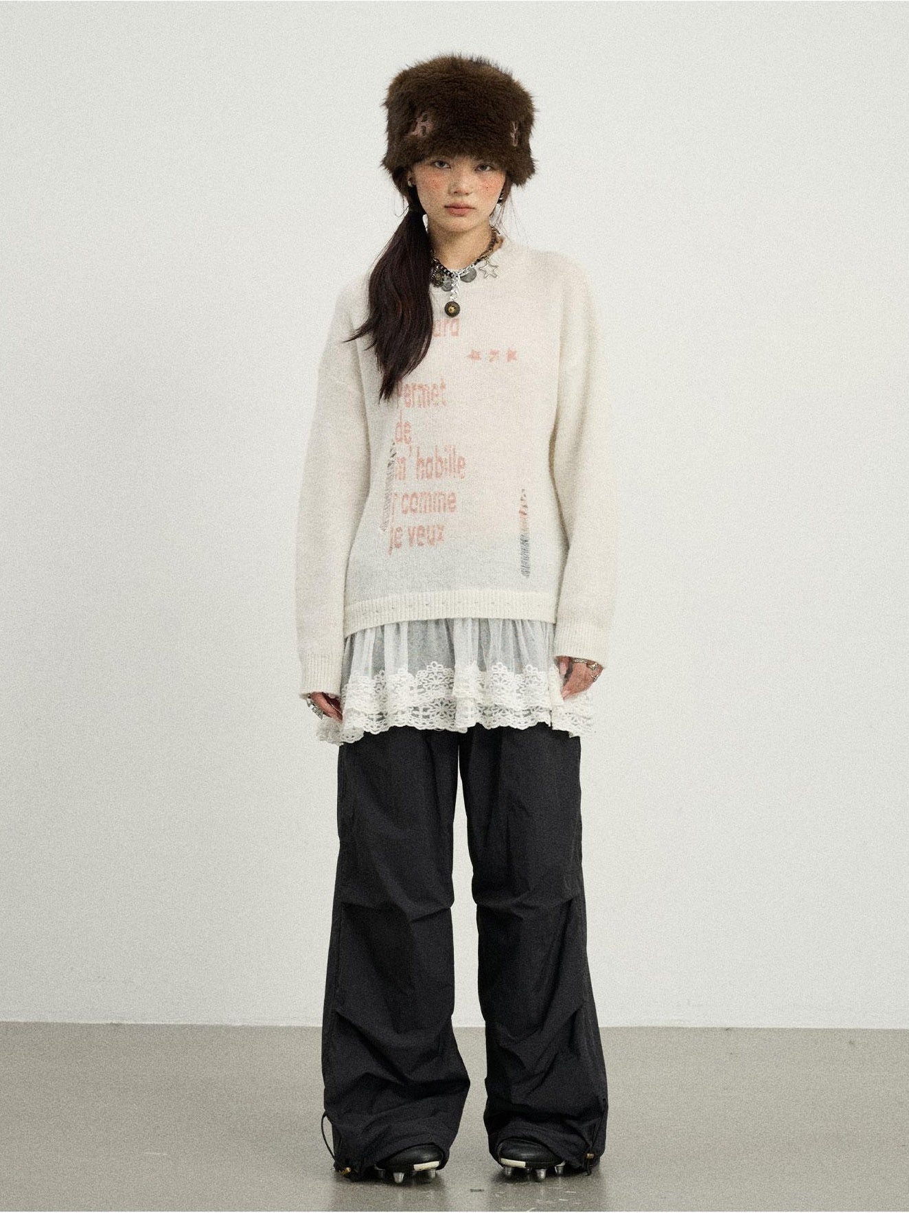 Achihara Winter Dear Good Sweater Winter 2024 New Item Can Be Worn Inside And Outside Knitted Sweater 35