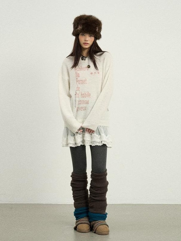 Achihara Winter Dear Good Sweater Winter 2024 New Item Can Be Worn Inside And Outside Knitted Sweater 5