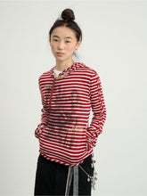 Achihara WomenS Top Hoodie Can Be Worn Both Inside And Outside  Suitable For Autumn Winter 2024 New Striped Bandage Jacket 23