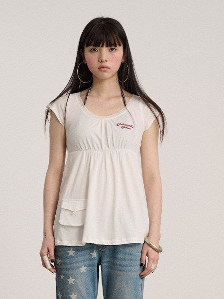 Achihara 100% Cotton Crew Neck Straight Fit Commuter Women Navy Short Sleeve T-Shirts